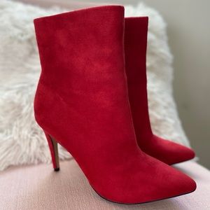Chinese Laundry Red Booties Heels Size 7.5 NWOT